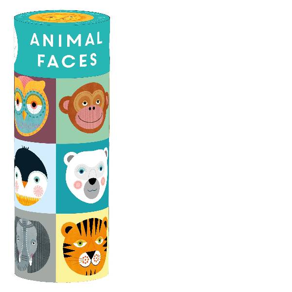 500PC Tube Jigsaw Animal Faces