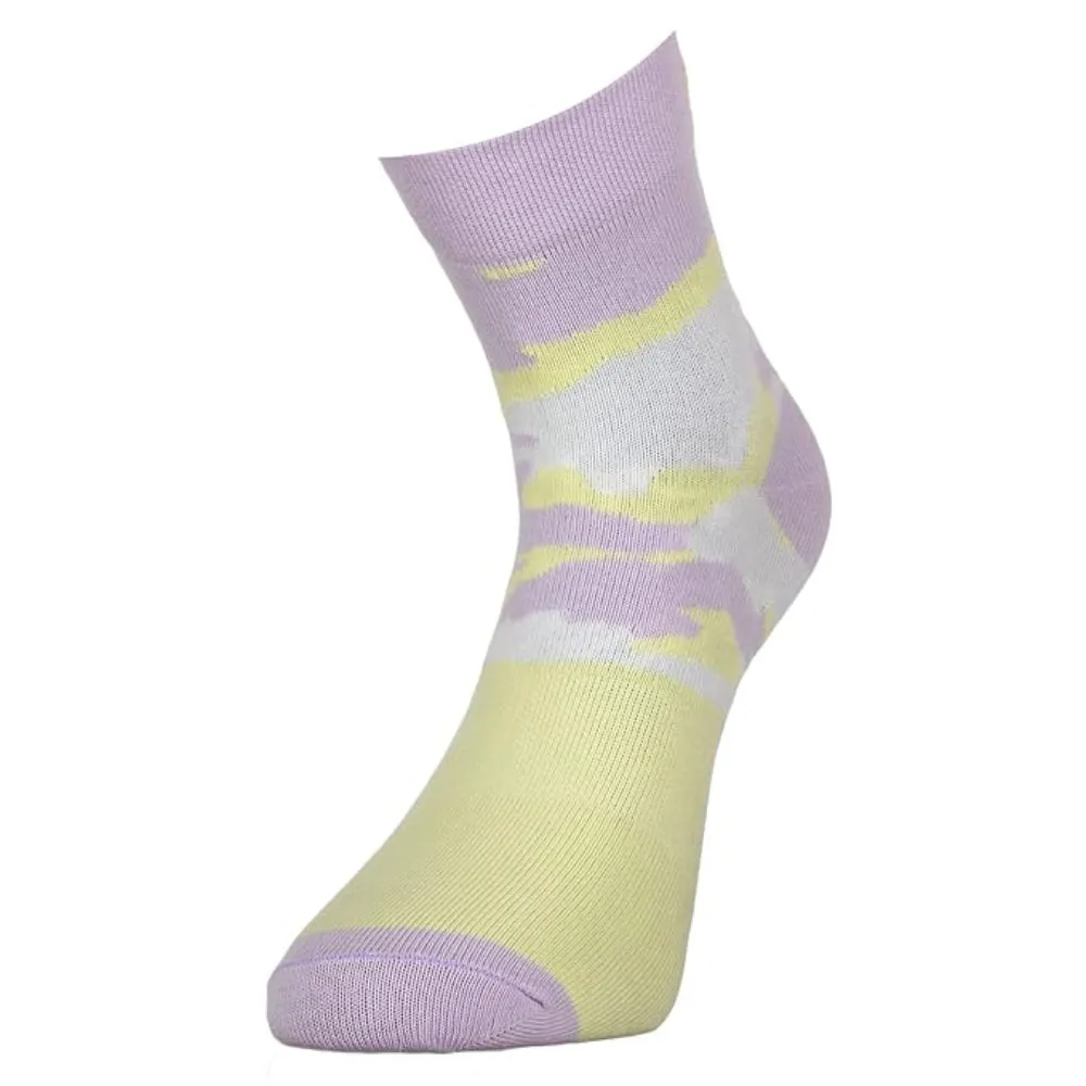 Adidas Women's Flat Knit Ankle Socks (Purple Tint/Yellow Tint/White)