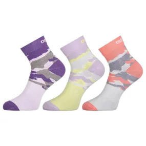 Adidas Women's Flat Knit Ankle Socks (Purple Tint/Yellow Tint/White)