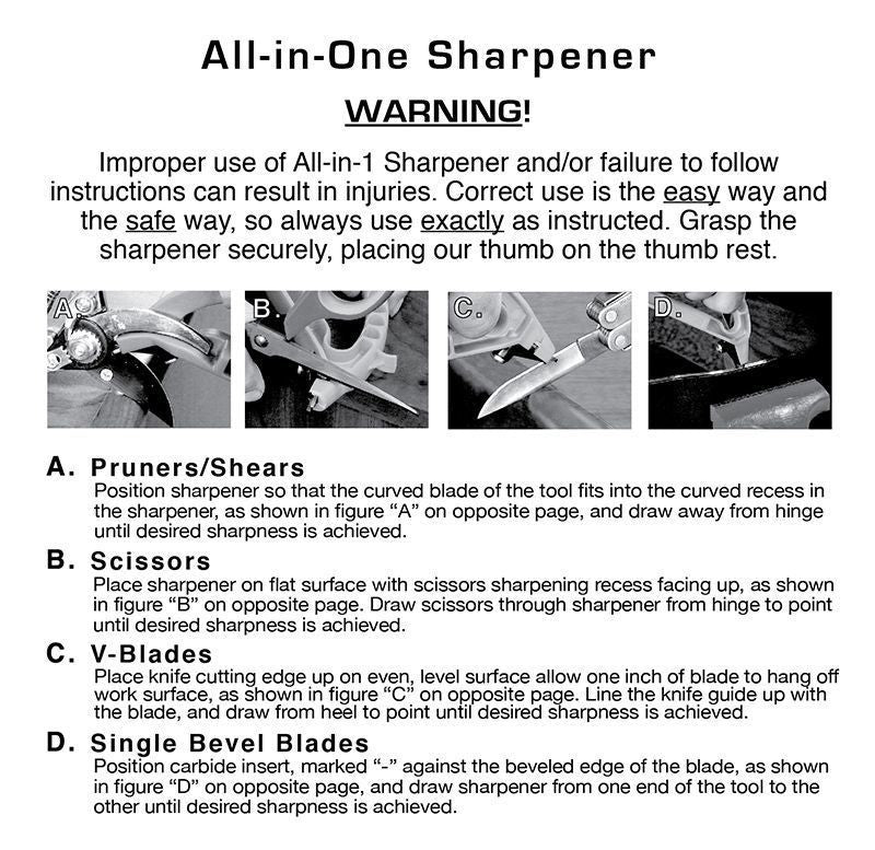 All-in-1 Pruner, Knife & Tool Sharpener Made in USA by Accusharp