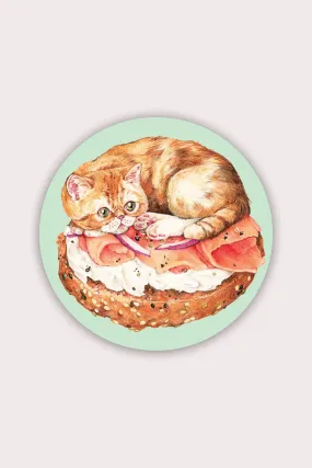 Bagel Cat Vinyl Sticker