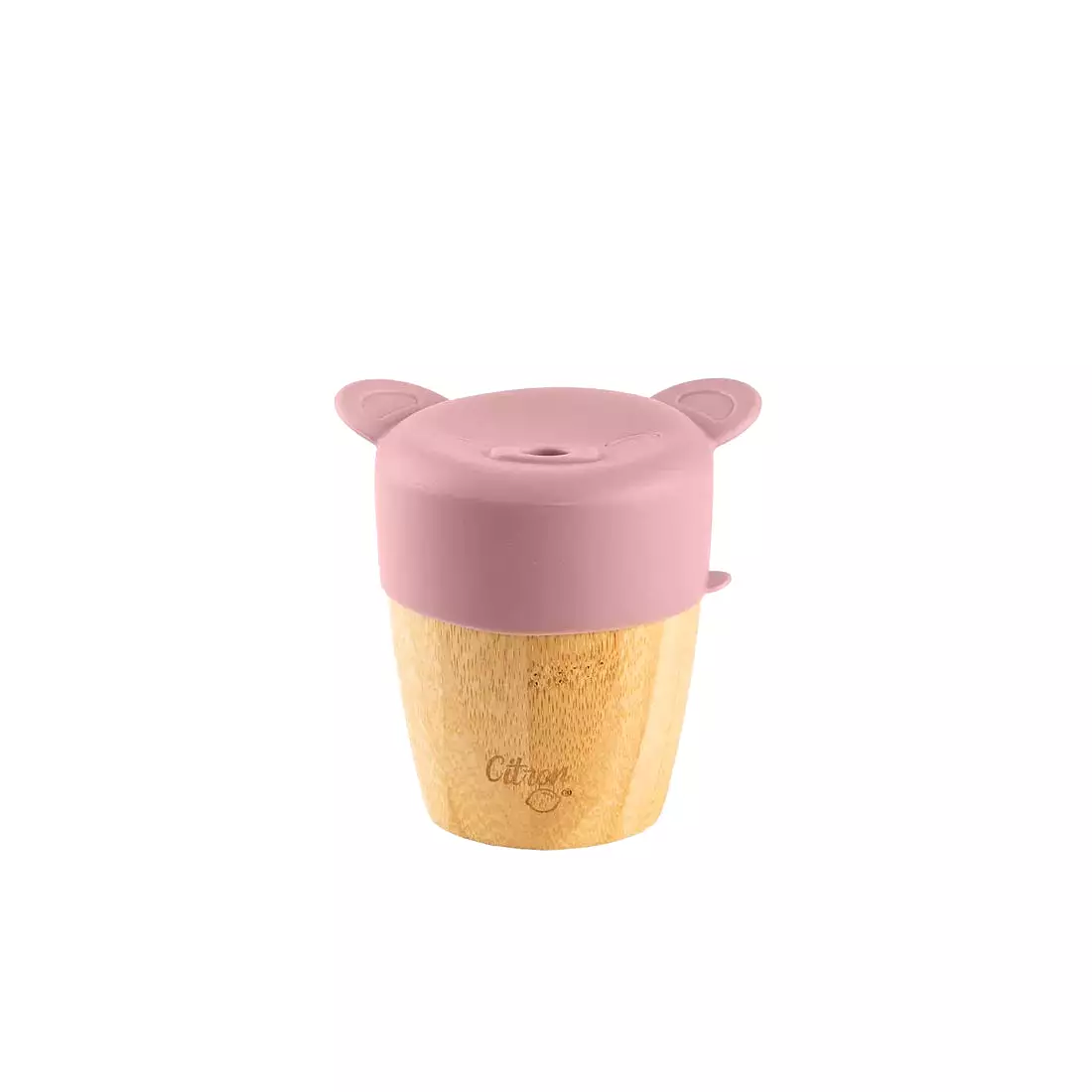 Bamboo Cup with lid and straw - Blush Pink