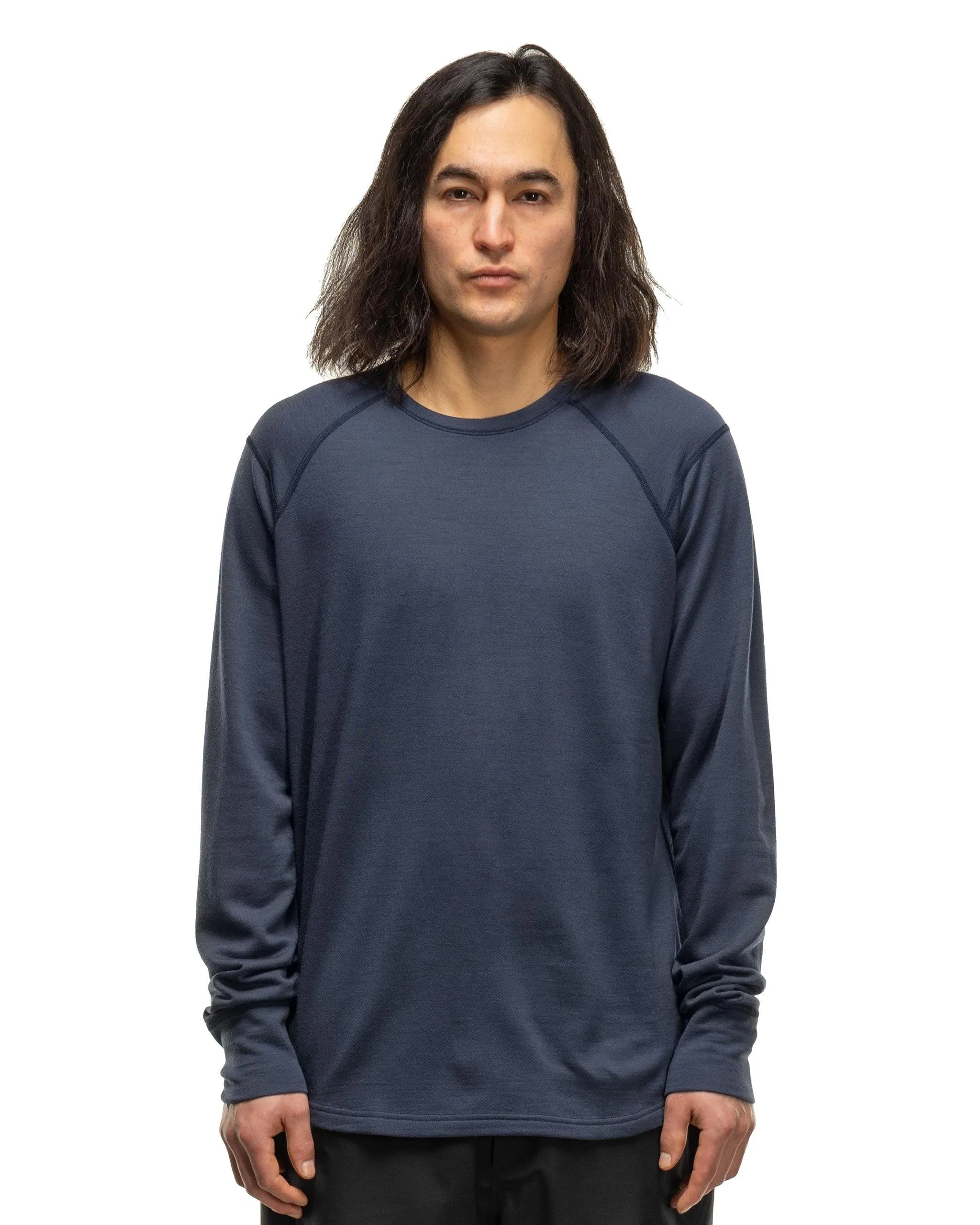 Base Crewneck - Merino Wool Terry Heather Navy