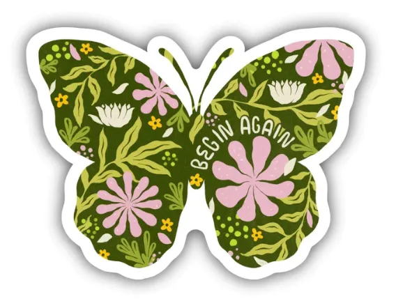 Begin Again Butterfly Sticker