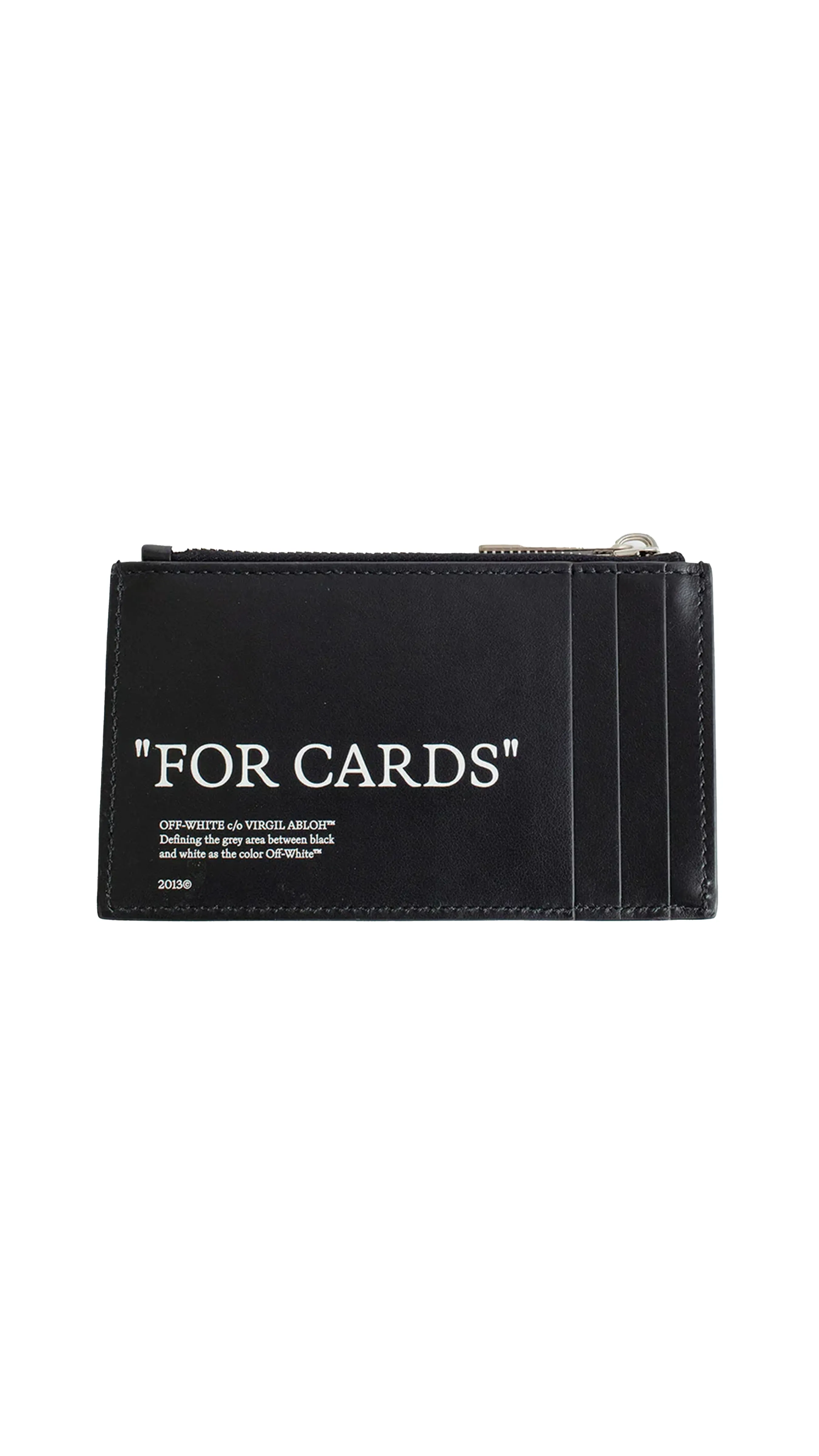 Black Quote Zipped Card Case - Black