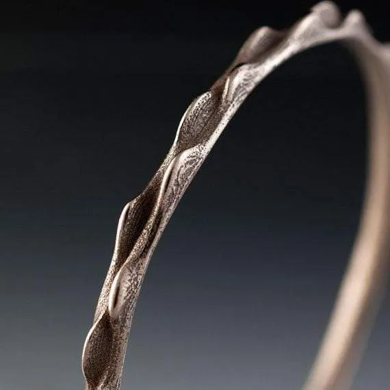 Bumpy Stainless Steel Bracelet Bangle 3D Printed Design, Ready to Ship