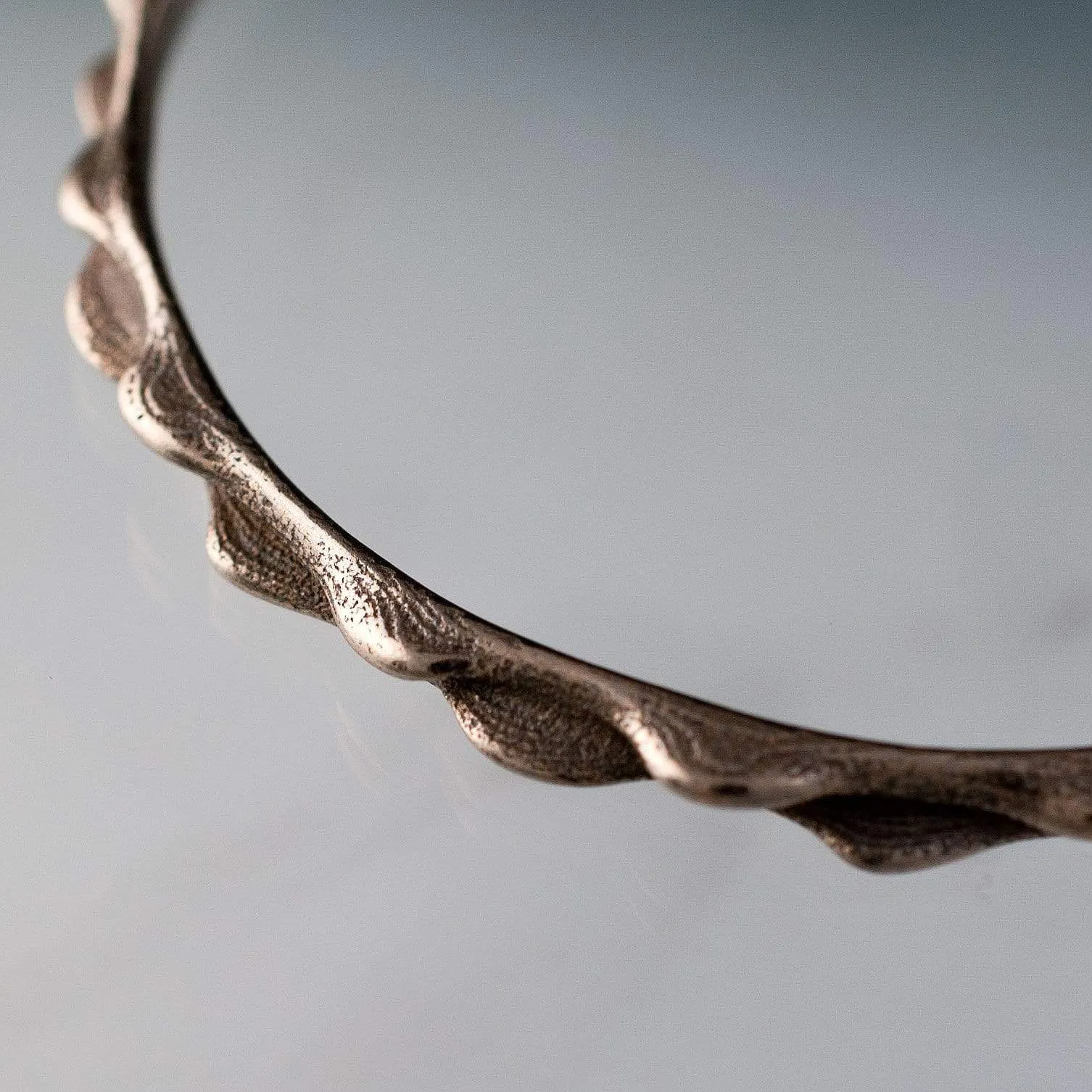 Bumpy Stainless Steel Bracelet Bangle 3D Printed Design, Ready to Ship