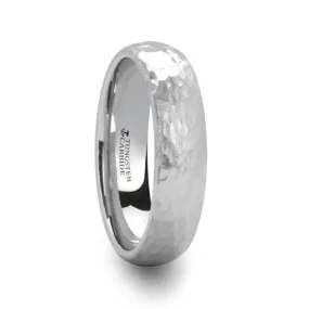 Chandler Hammered White Tungsten Band