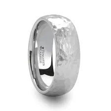 Chandler Hammered White Tungsten Band