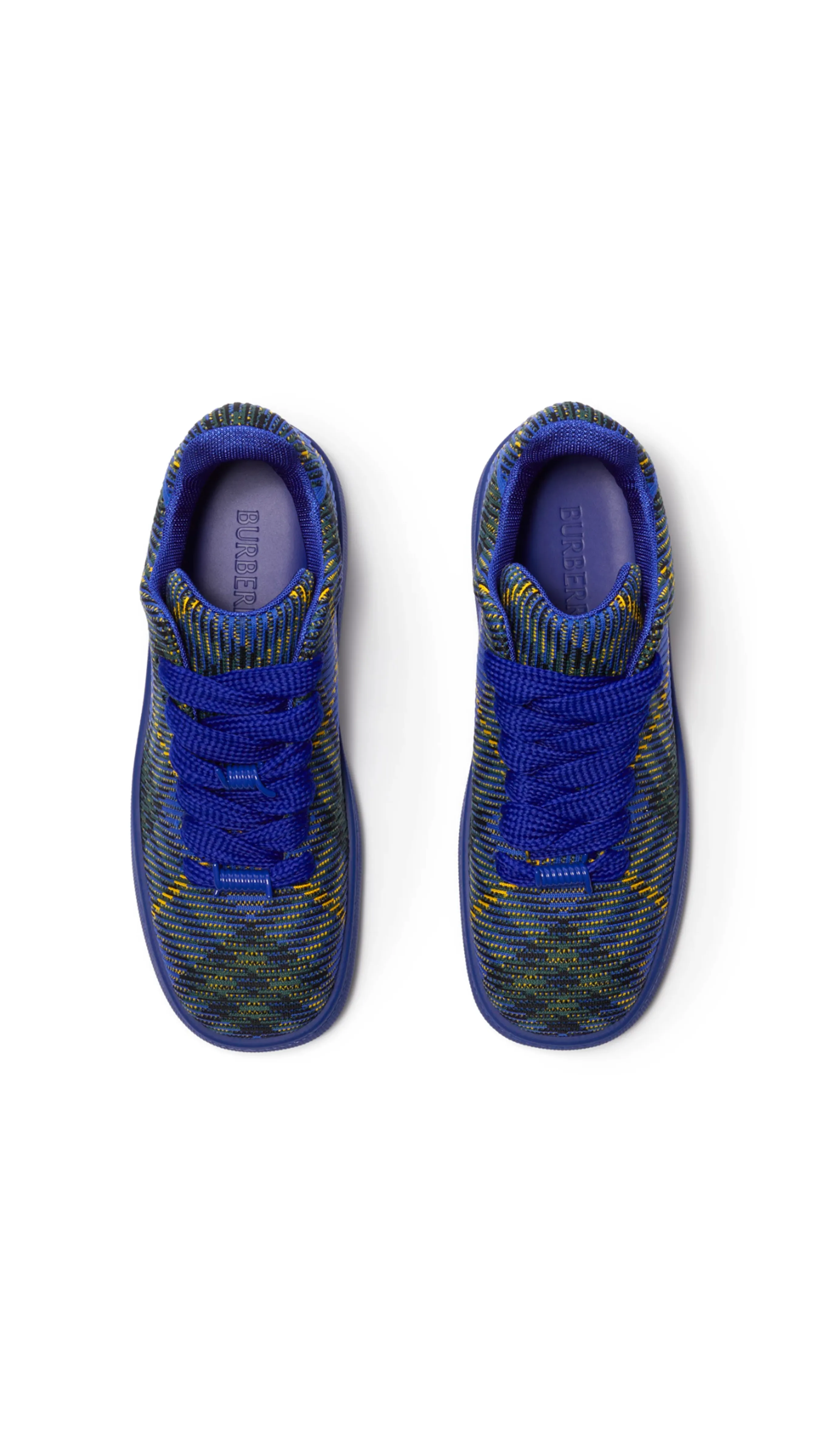 Check Knit Box Sneakers - Bright Navy