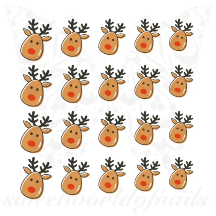 Christmas Nail Art Reindeer Nail Water Decals