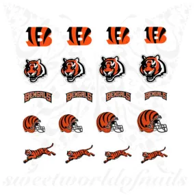 Cincinnati Bengals Nails NFL Football Water Decals