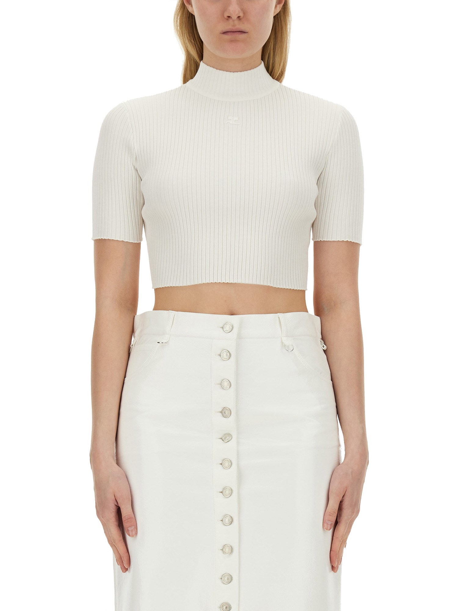 COURREGES    CROPPED KNIT TOP