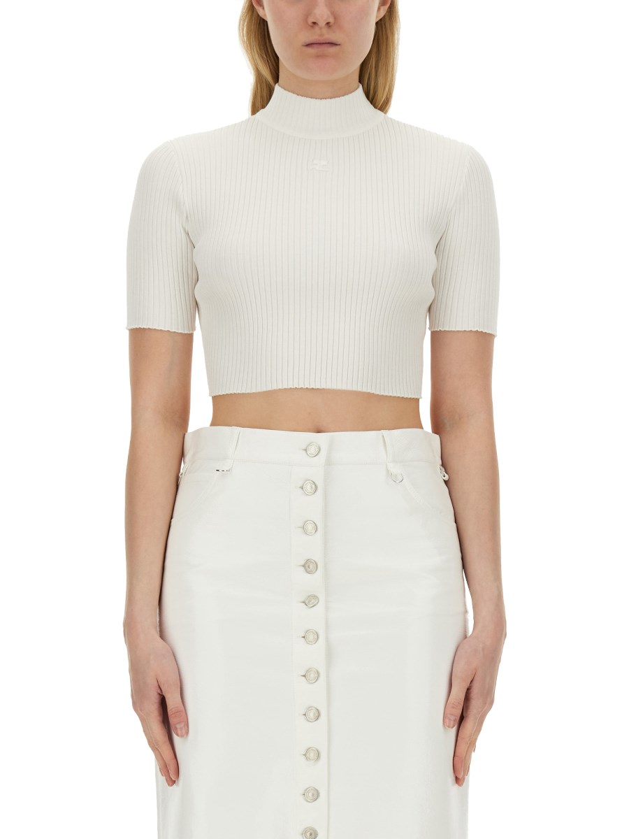 COURREGES    CROPPED KNIT TOP