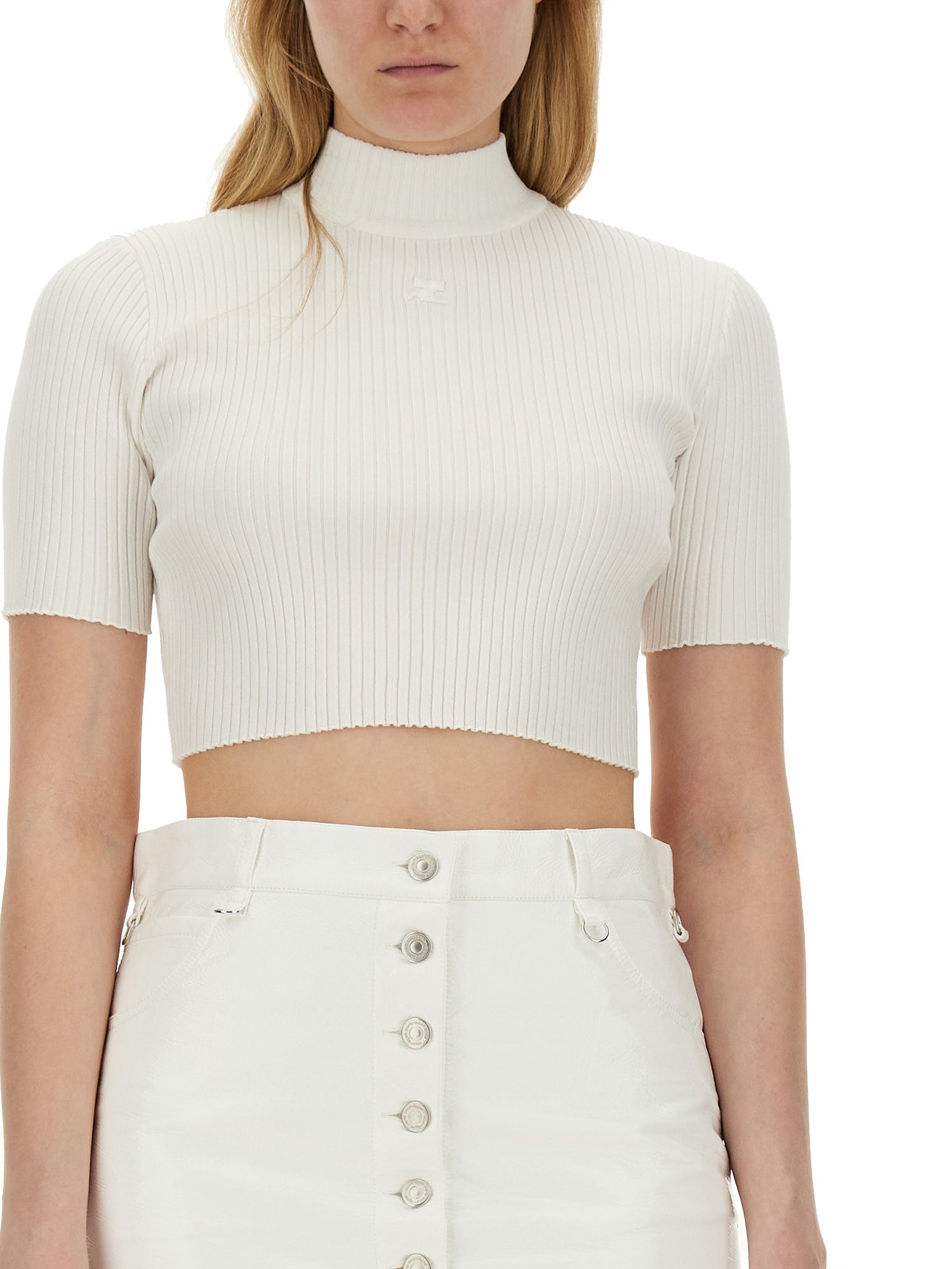 COURREGES    CROPPED KNIT TOP