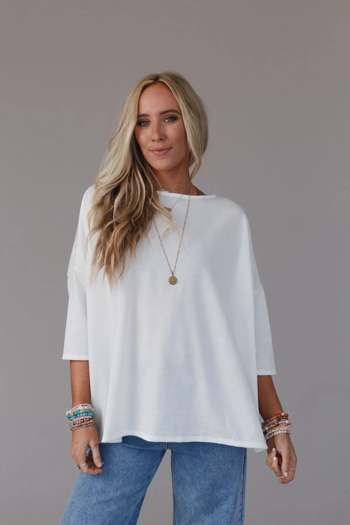 Cozy Cool Oversized Tee - Ivory