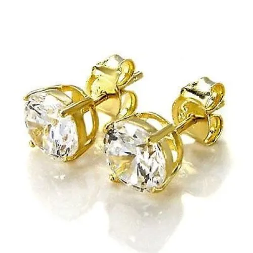 Cz earrings studs 18kts of gold plated