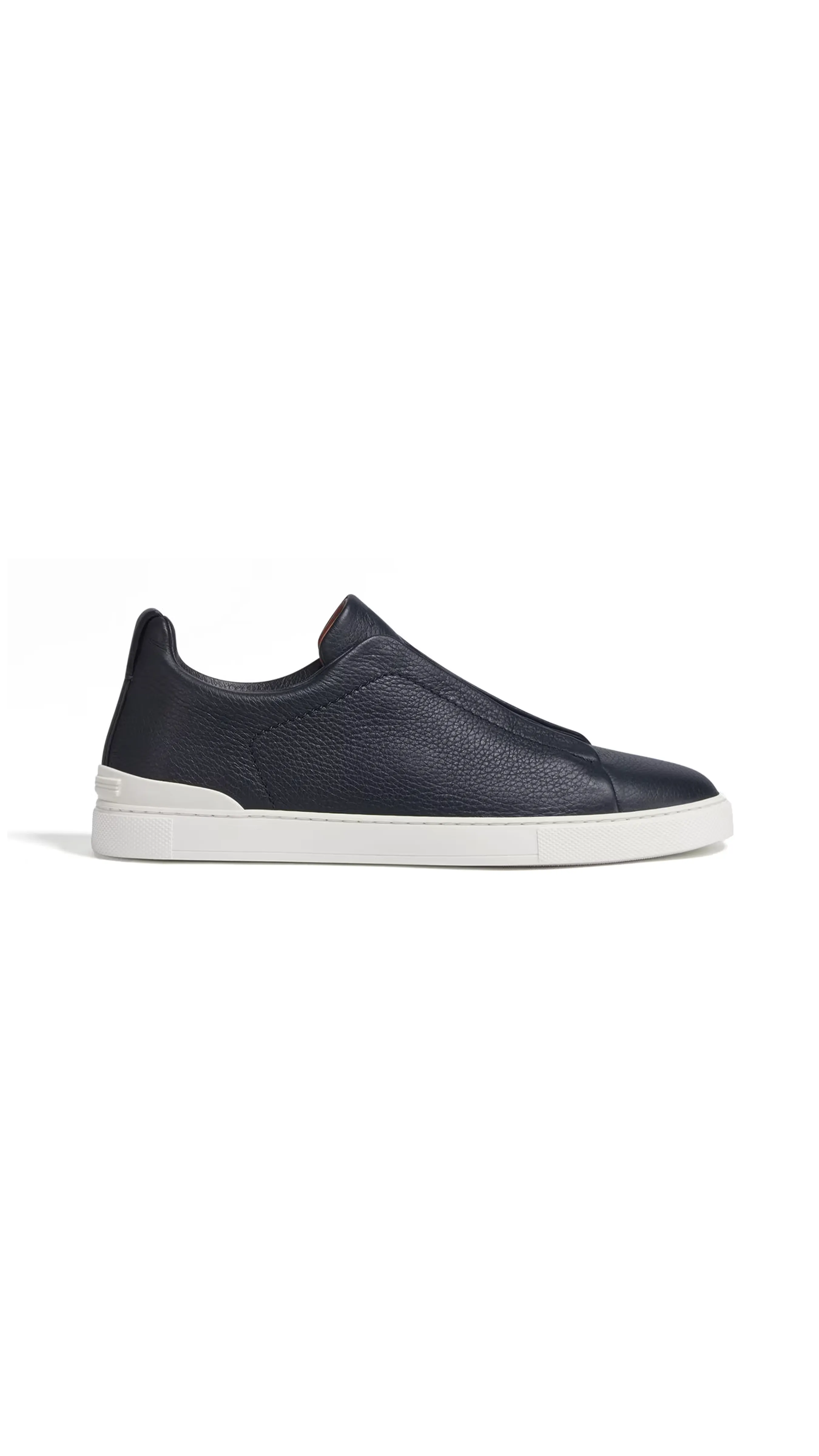 Deerskin Triple Stitch Low Top Sneakers - Navy