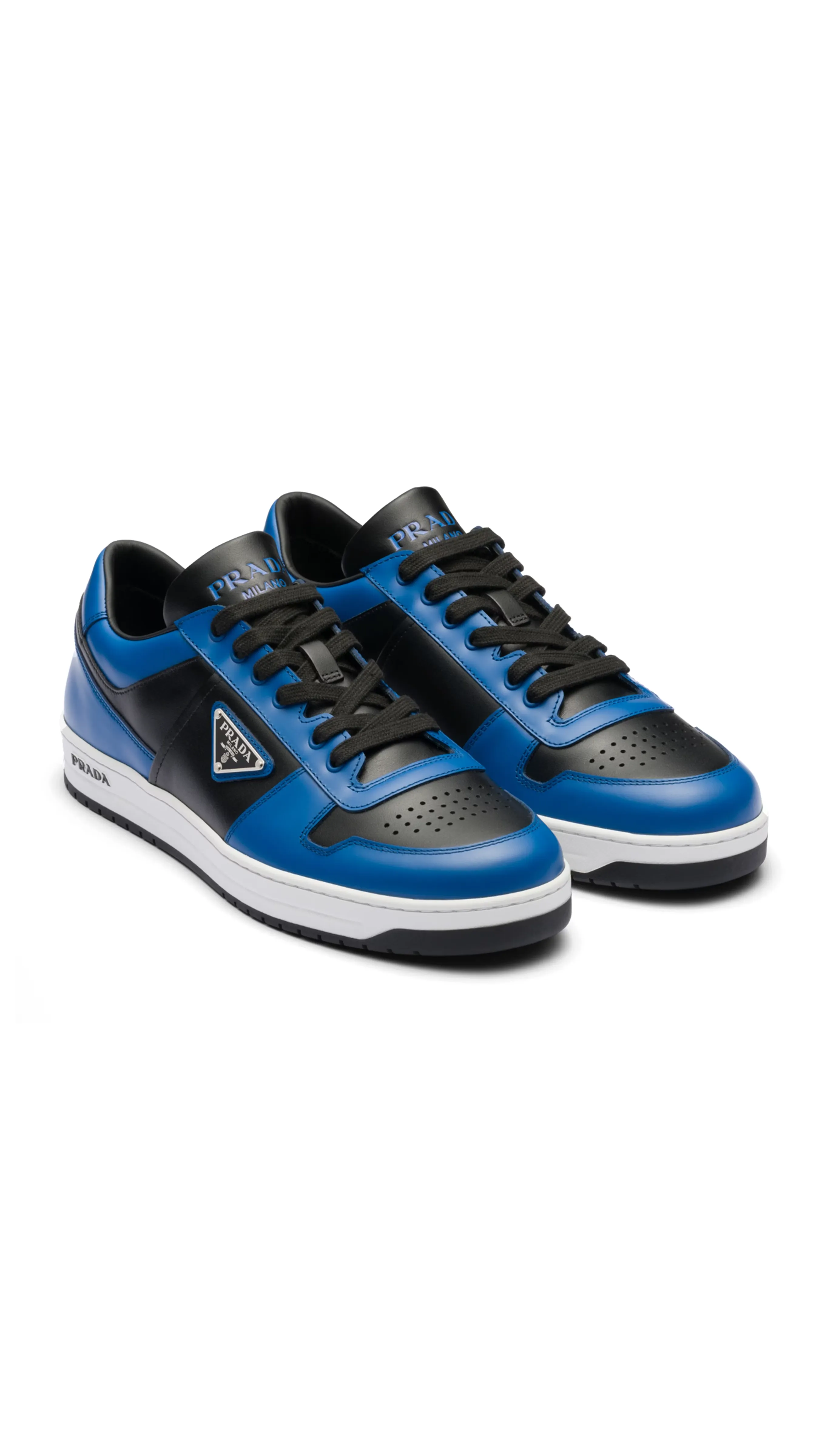 Downtown Leather Sneakers - Black/Cobalt Blue