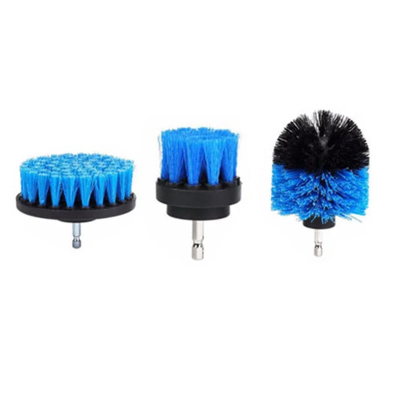 Drill-Powered Brush Set: 3-Piece Multi-Surface Cleaning Kit for Bathroom, Tub, Tile, and Carpet