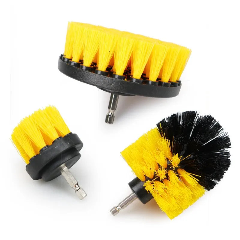 Drill-Powered Brush Set: 3-Piece Multi-Surface Cleaning Kit for Bathroom, Tub, Tile, and Carpet