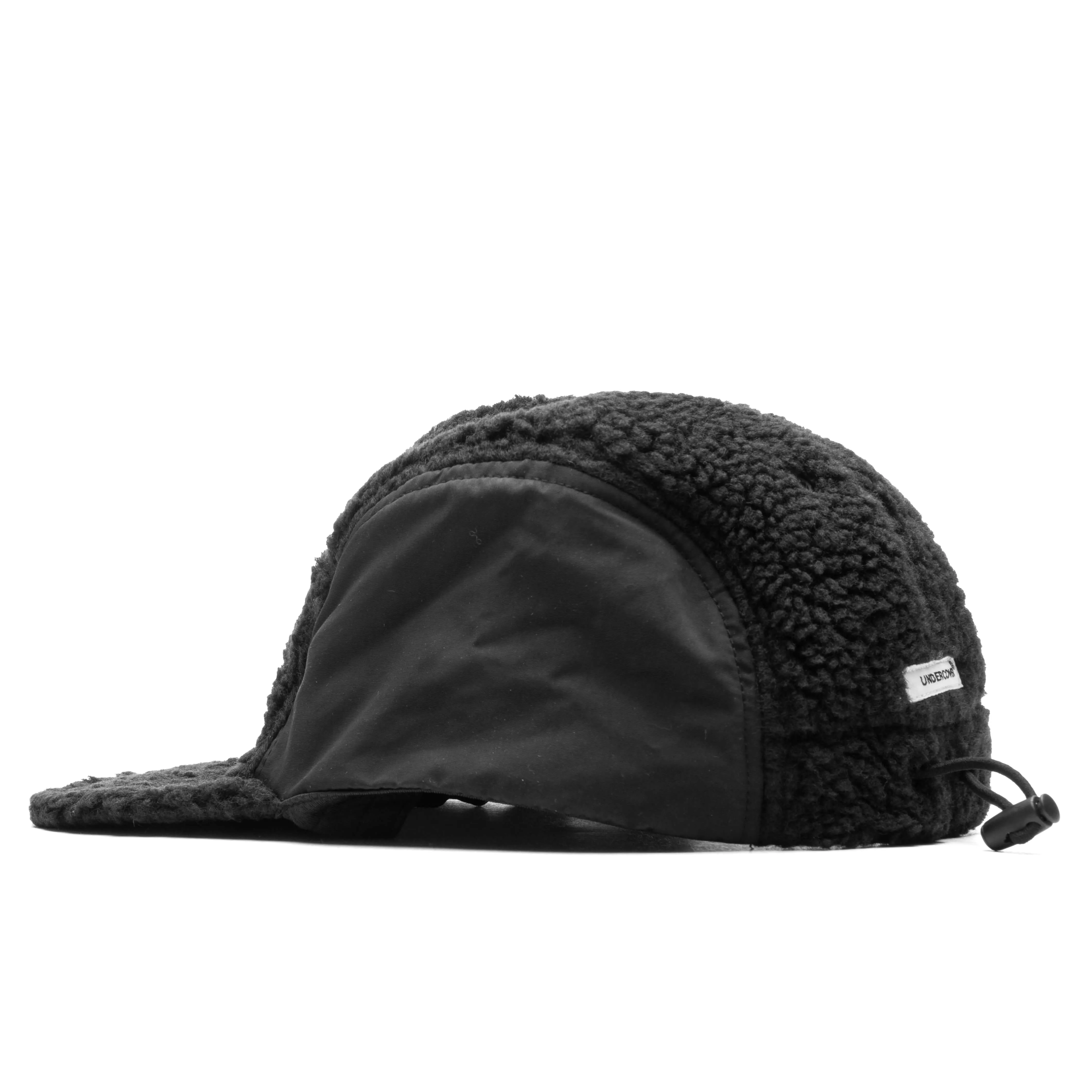 Fleece and Nylon Cap - Black