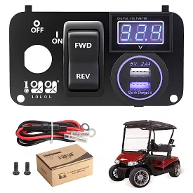 For EZGO Golf Cart Parts USB Charger Equipped with Forward Backward Switch - 10L0L