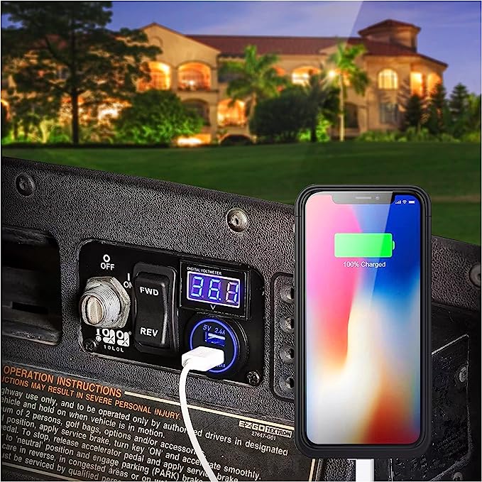 For EZGO Golf Cart Parts USB Charger Equipped with Forward Backward Switch - 10L0L