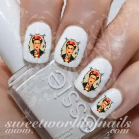 Frida Kahlo Nail Art Nail water decals transfers