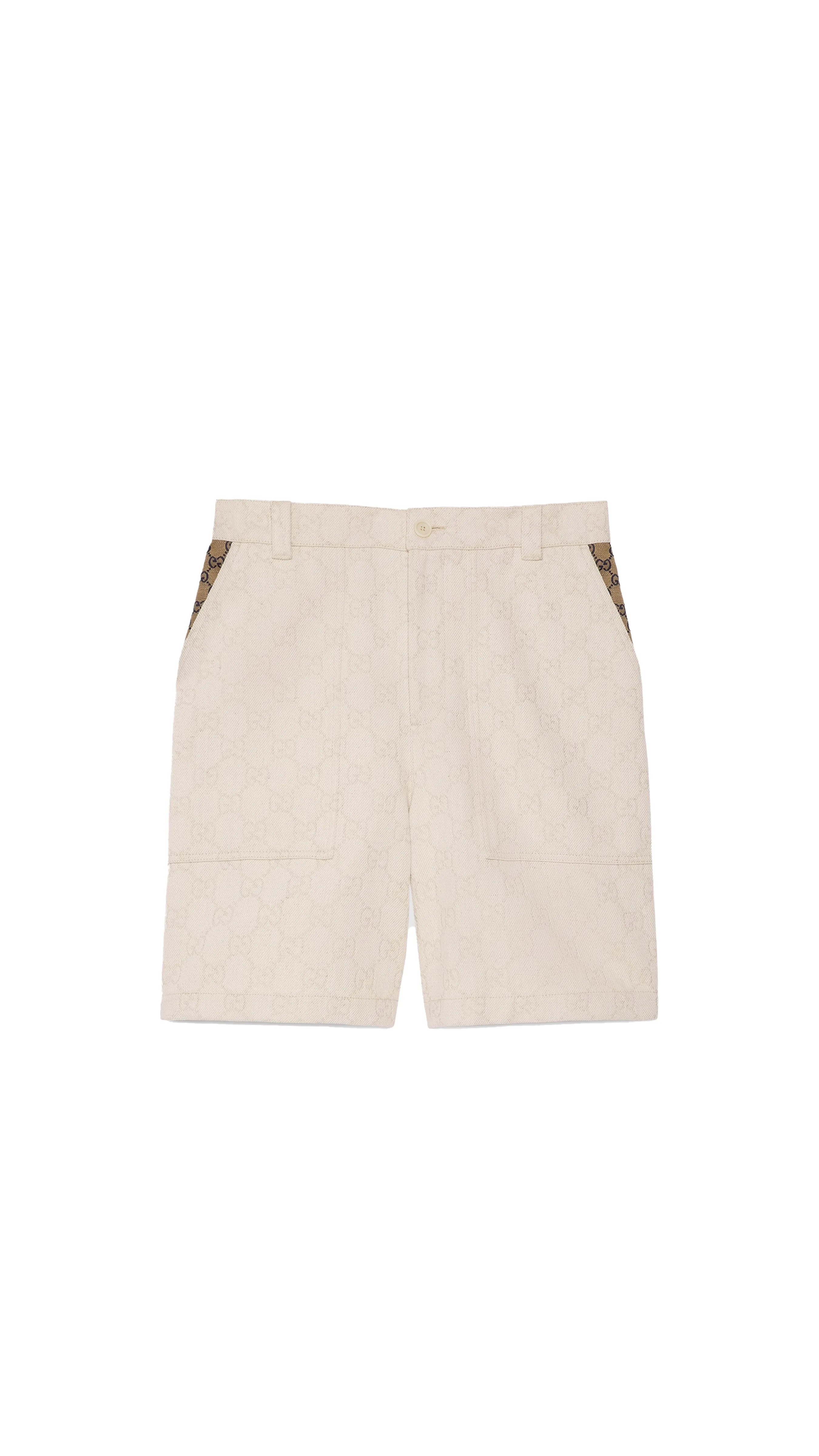 GG Cotton Jacquard Bermuda Shorts - Ivory