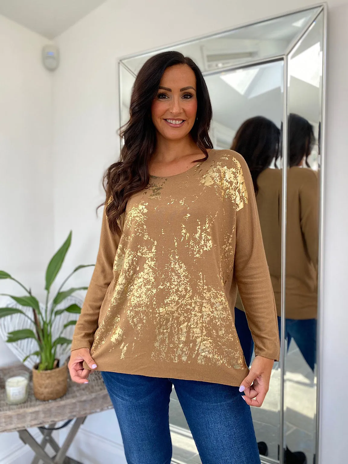 Gold Abstract Knit Ariana