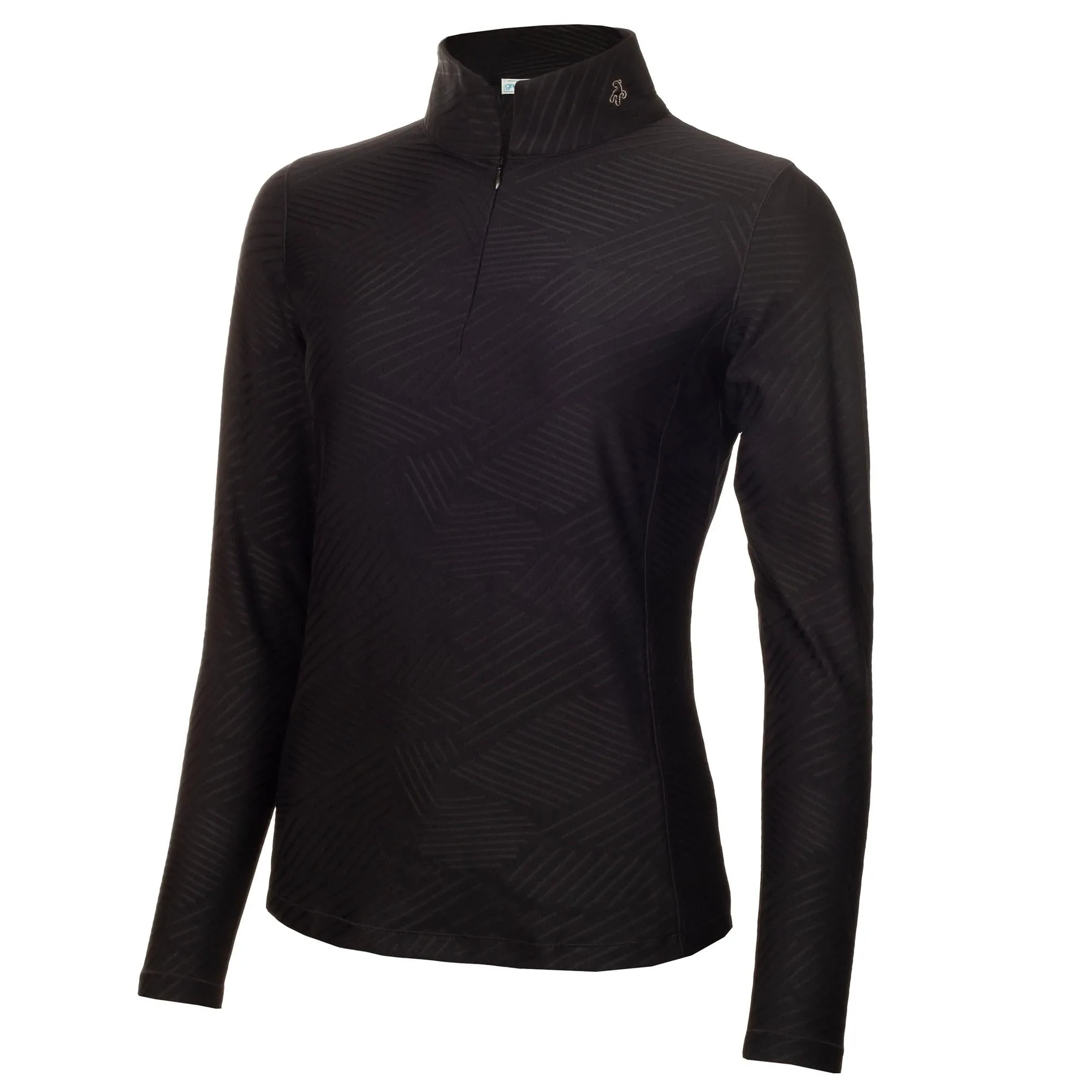 Green Lamb Giovanna Jaquard Zip Neck Ladies Golf Base Layer Black