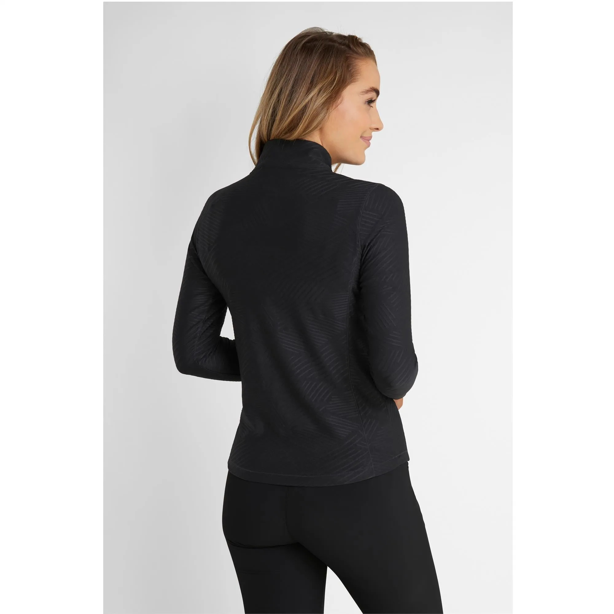 Green Lamb Giovanna Jaquard Zip Neck Ladies Golf Base Layer Black