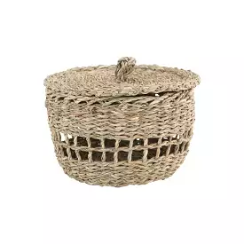 Hand-Woven Seagrass Basket with Lid