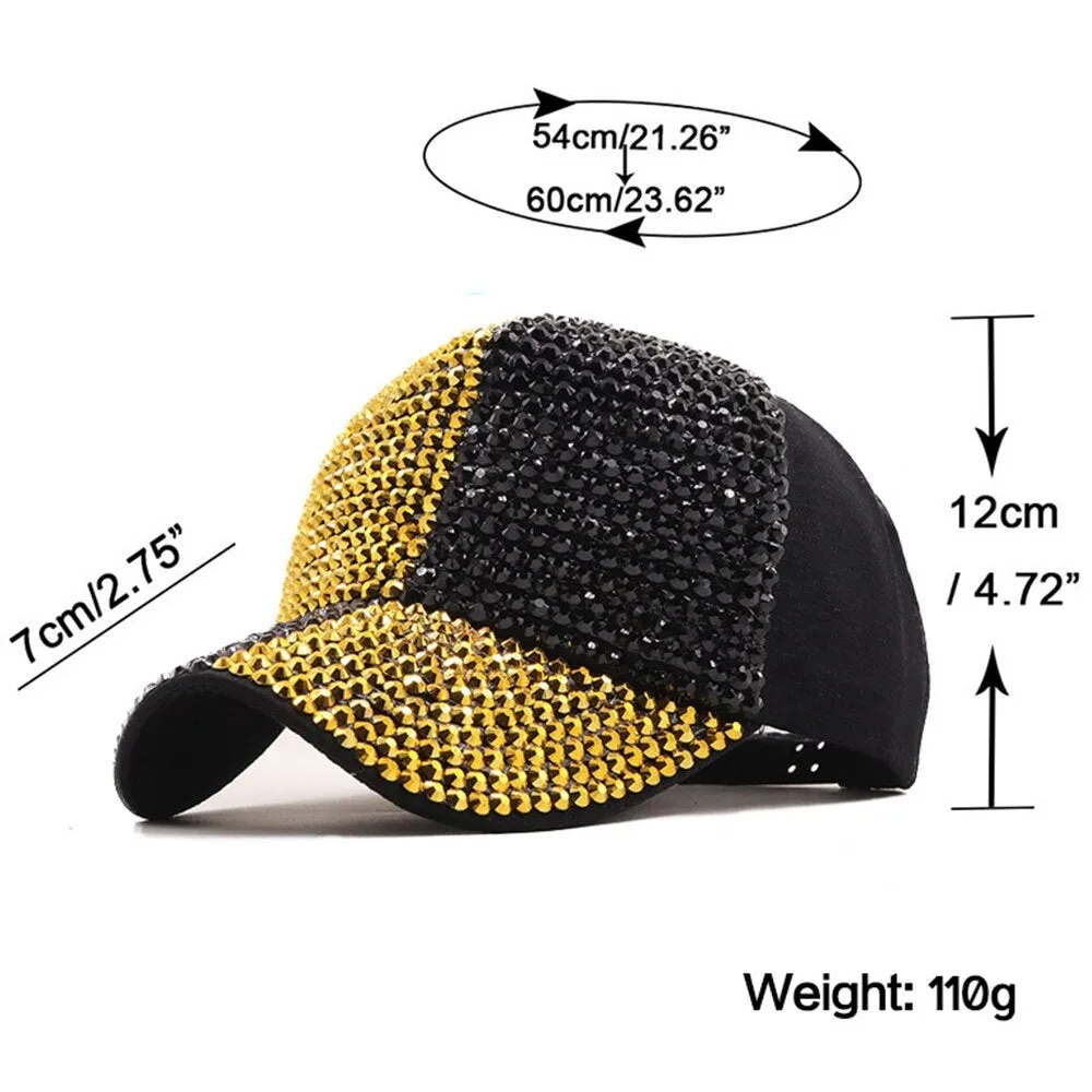 Hip Hop Stylish Unisex Stage Performance Rhinestone Baseball Cap Hat