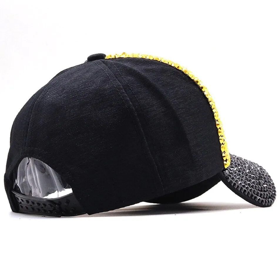 Hip Hop Stylish Unisex Stage Performance Rhinestone Baseball Cap Hat