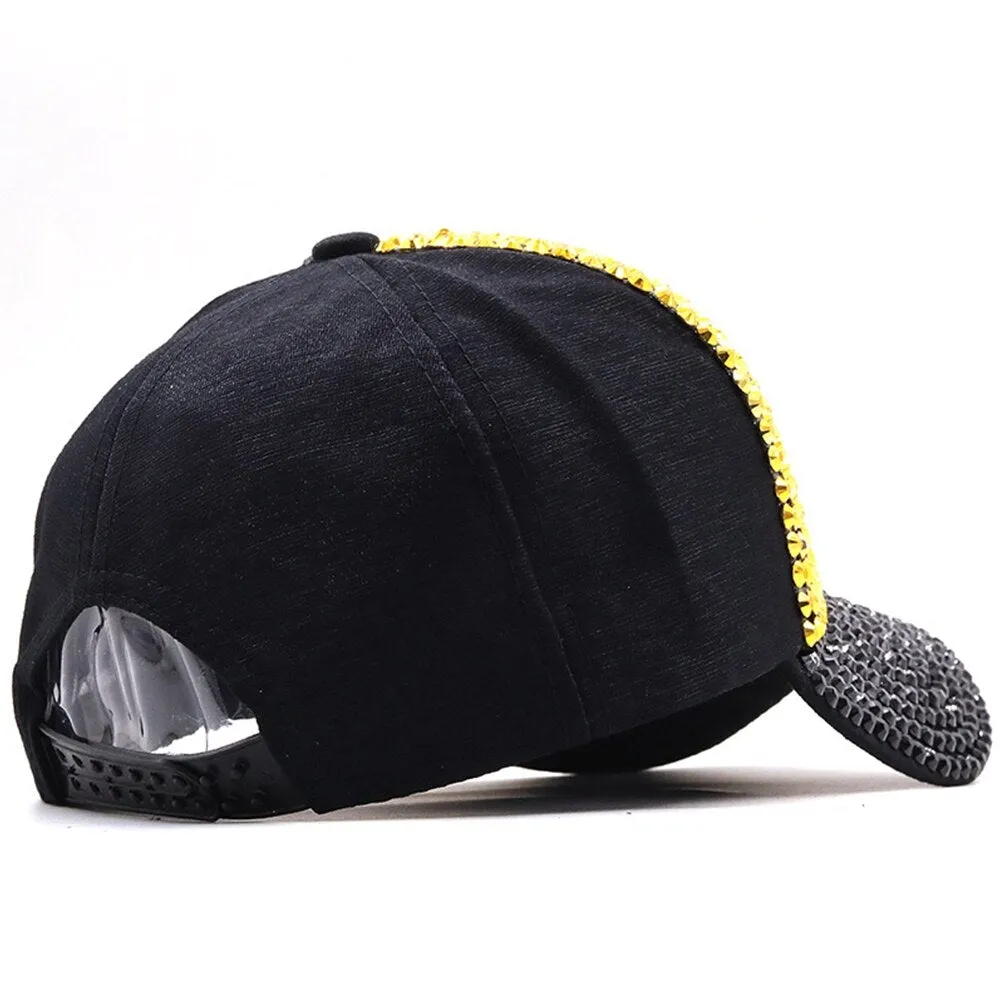 Hip Hop Stylish Unisex Stage Performance Rhinestone Baseball Cap Hat