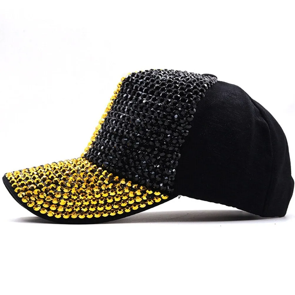 Hip Hop Stylish Unisex Stage Performance Rhinestone Baseball Cap Hat