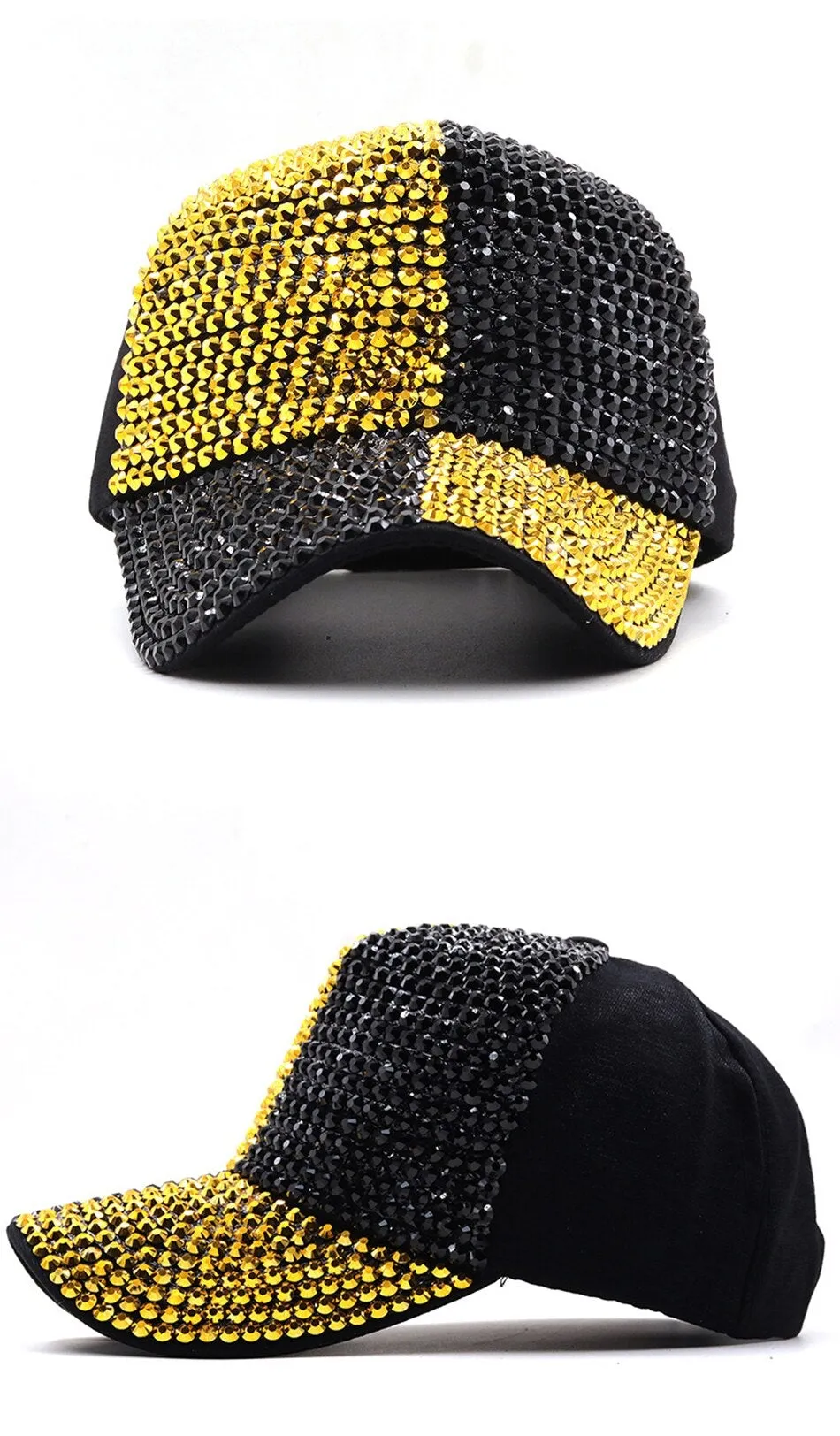 Hip Hop Stylish Unisex Stage Performance Rhinestone Baseball Cap Hat