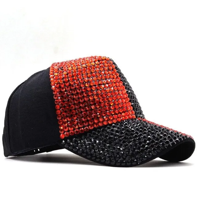 Hip Hop Stylish Unisex Stage Performance Rhinestone Baseball Cap Hat