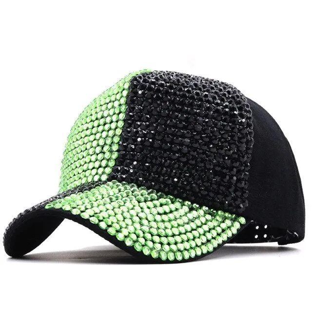 Hip Hop Stylish Unisex Stage Performance Rhinestone Baseball Cap Hat