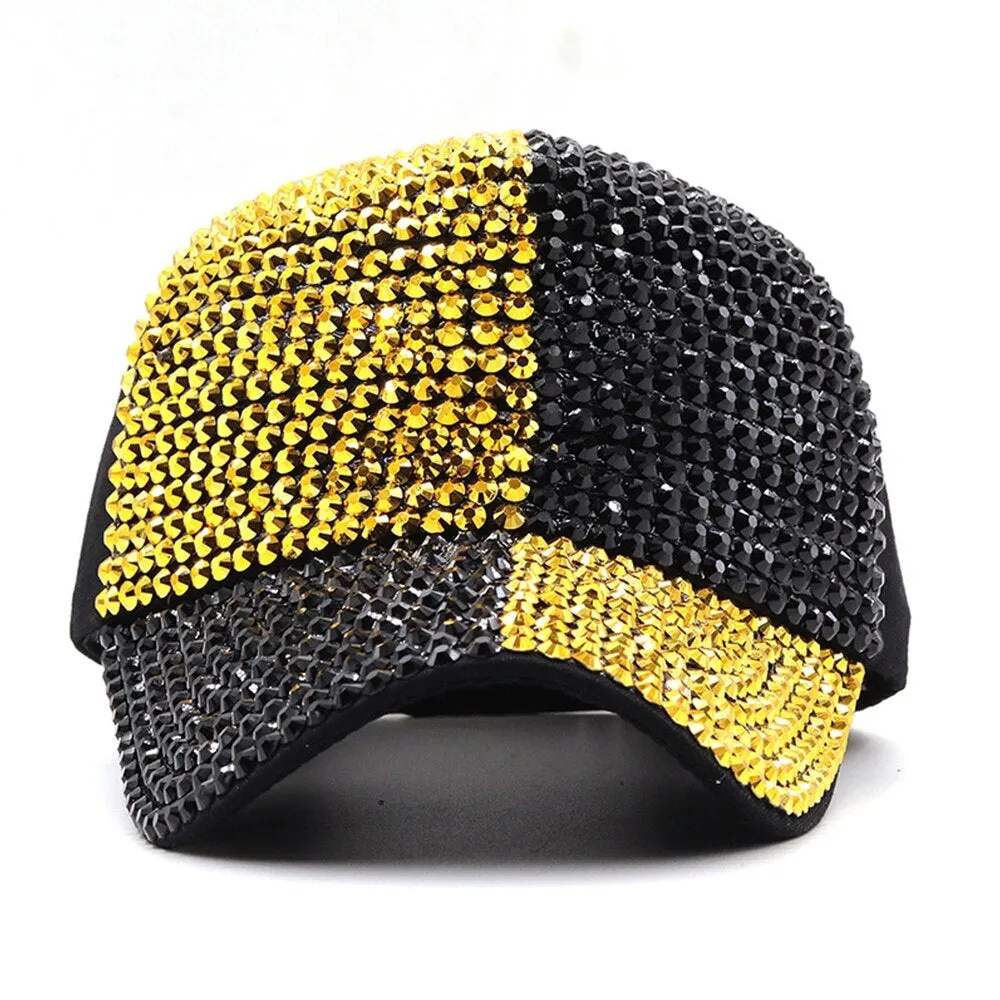 Hip Hop Stylish Unisex Stage Performance Rhinestone Baseball Cap Hat