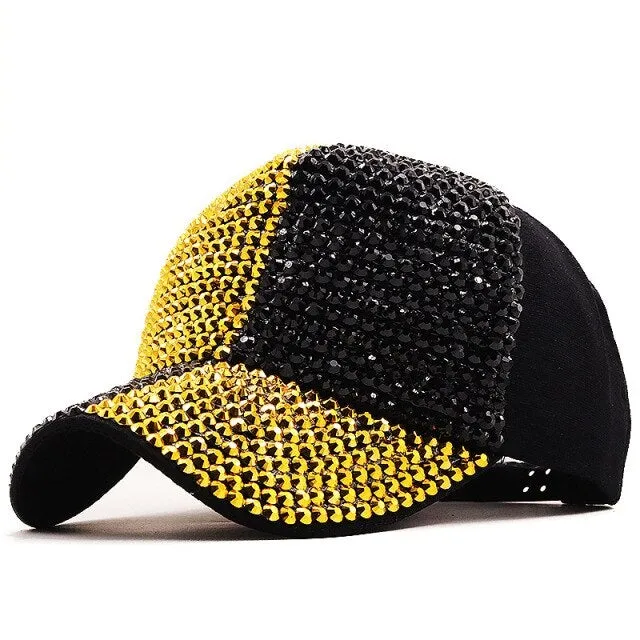 Hip Hop Stylish Unisex Stage Performance Rhinestone Baseball Cap Hat