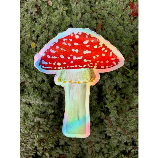 Holographic Mushroom Sticker