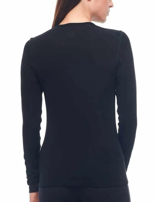 icebreaker Merino Base Layer Women's 260 Tech Top Long Sleeve Crewe - Black