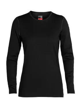 icebreaker Merino Base Layer Women's 260 Tech Top Long Sleeve Crewe - Black