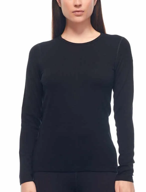 icebreaker Merino Base Layer Women's 260 Tech Top Long Sleeve Crewe - Black