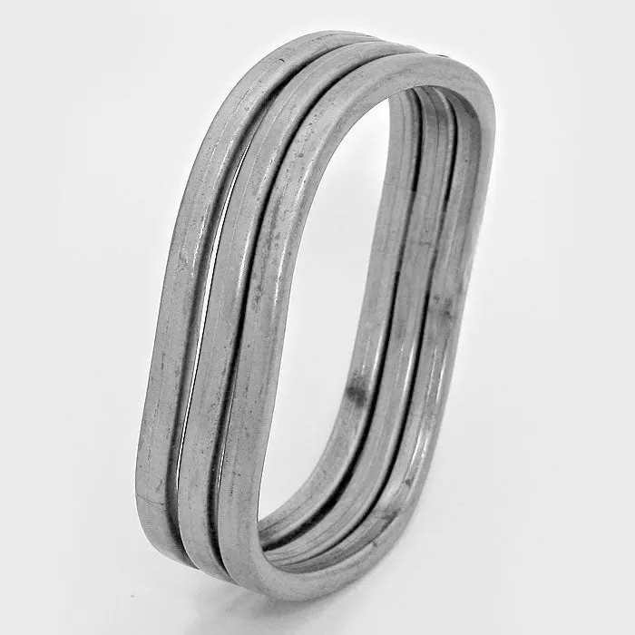 iLLASPARKZ 3-Layers Smooth Square Metal Bangle Bracelet