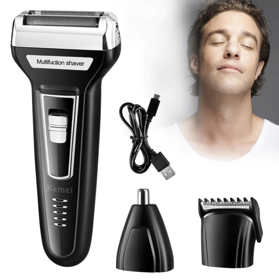 Kemei KM-6559 3 In 1 Multifunctional USB Hair Trimmer Electric Shavers