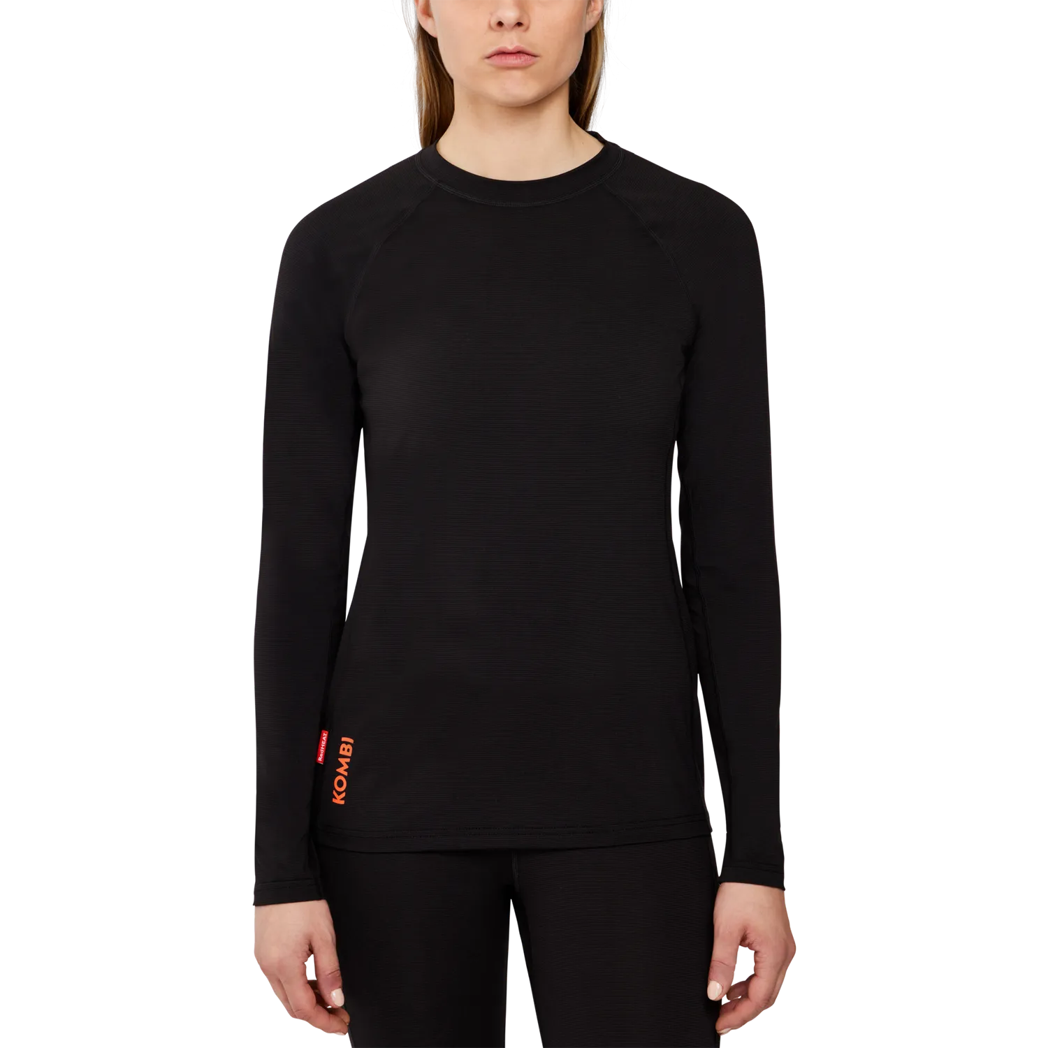 Kombi- Women's RedHEAT ACTIVE Crew Top Base Layer -Black/Grey